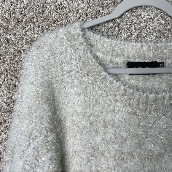 MINKPINK Sweater Women’s Medium Shine Bright Super Soft Fuzzy Metallic Shag - Picture 3 of 6